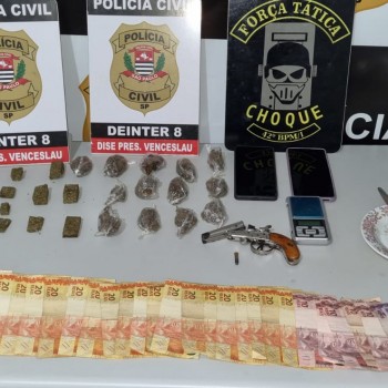 Ação conjunta das polícias prende um homem em flagrante por tráfico e posse de arma