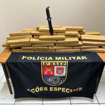 BAEP apreende 64 quilos de maconha nas margens de córrego em Martinópolis