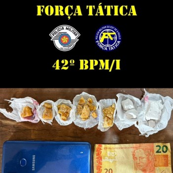 Força Tática prende homem em flagrante por tráfico de entorpecentes