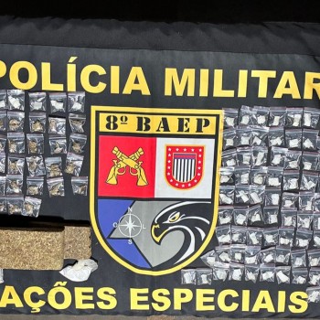 Equipes do 8º BAEP prende dupla por tráfico e apreende farta quantidade de droga