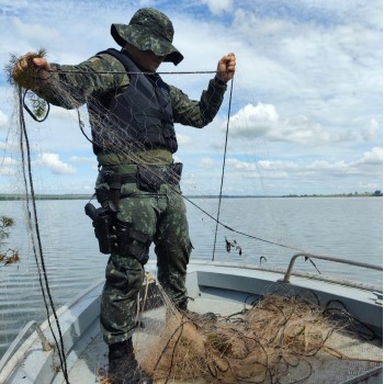 Polícia Militar Ambiental apreende 400 metros de rede de pesca em Euclides da Cunha Paulista
