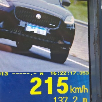 Patrulha da Polícia Militar Rodoviária flagra veículo que trafegava a 215 km/h